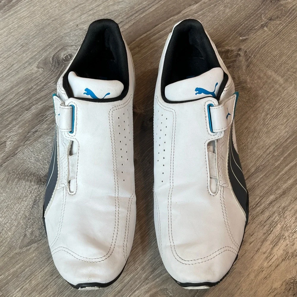 Puma Redon Move White Black Blue Motorsport Driving Shoes 185999-06 Size M 11.5